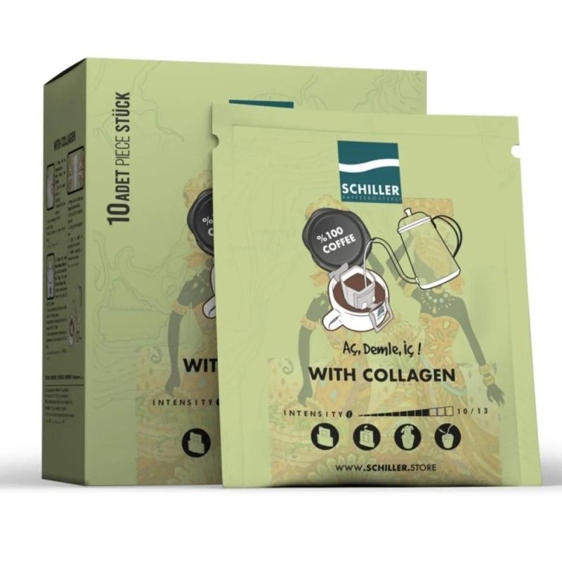 With Collagen ( There are 9 disposable filter coffees in the package )